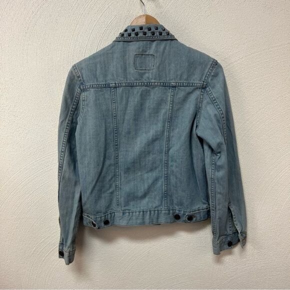 Rock & Republic Women’s Denim Jean Jacket with Studded Collar Sz S - Picture 5 of 6